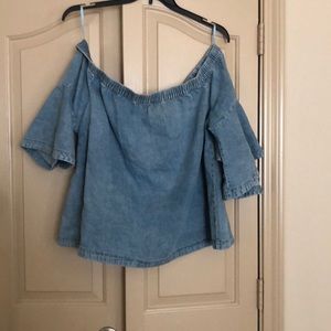 Off the shoulder jean top